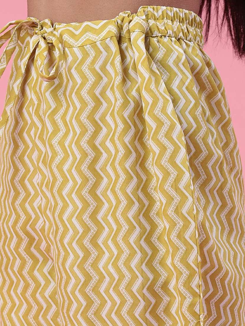 yellow cotton kurta salwar  set - 22407977 -  Standard Image - 5