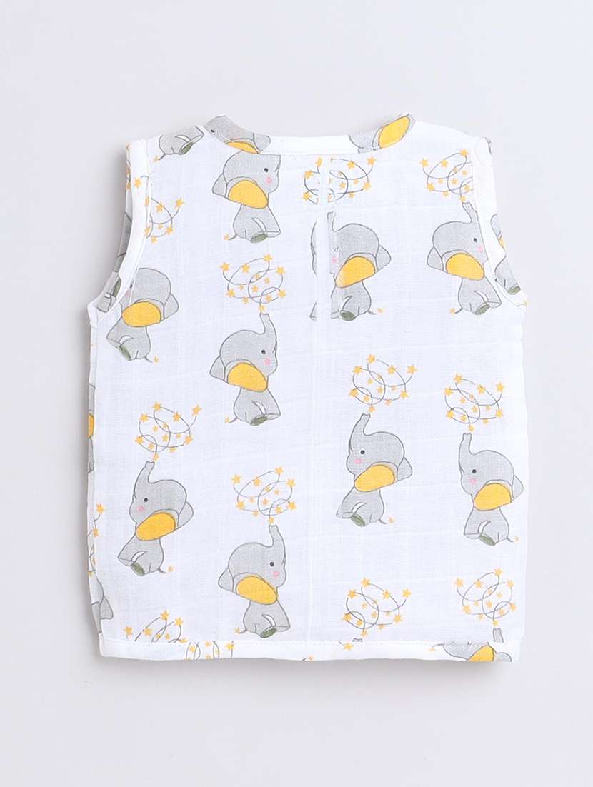 kids pack of 3 printed sleeveless jhabla - 22407983 -  Standard Image - 3