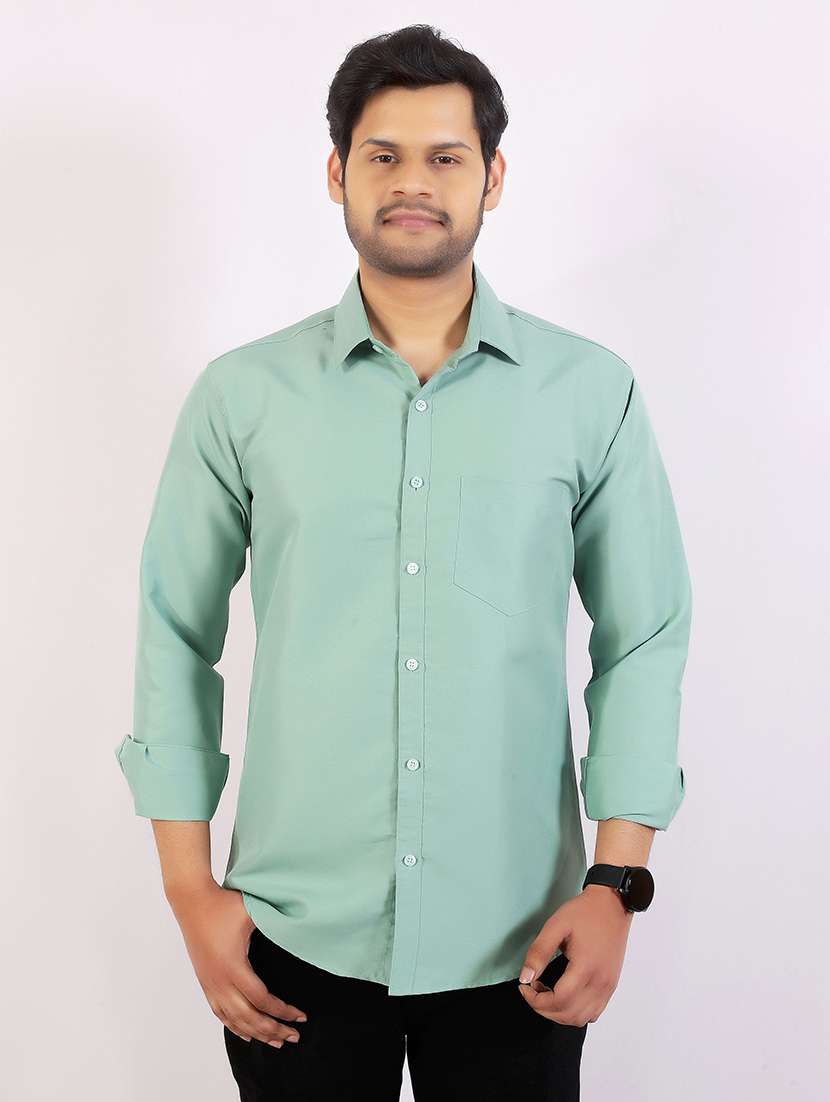 men solid long sleeve regular fit casual shirt