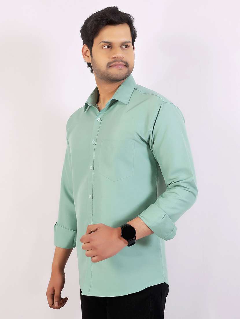 men solid long sleeve regular fit casual shirt - 22407985 -  Standard Image - 3