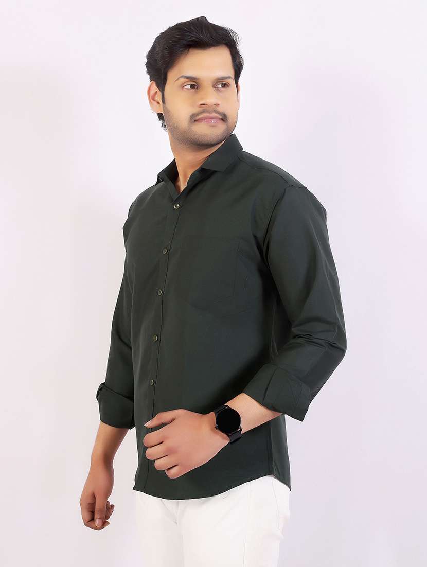 Men Solid Long Sleeve Regular Fit Casual Shirt - 22407987 -  Standard Image - 3