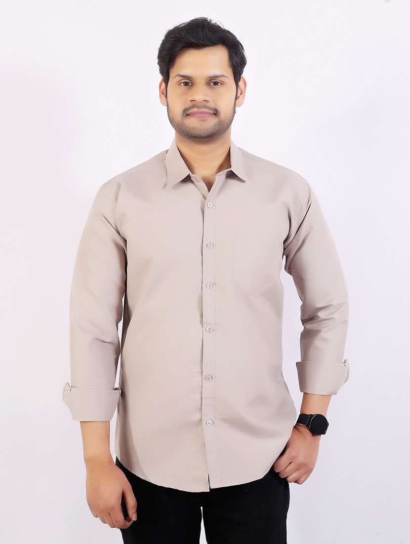 men solid long sleeve regular fit casual shirt