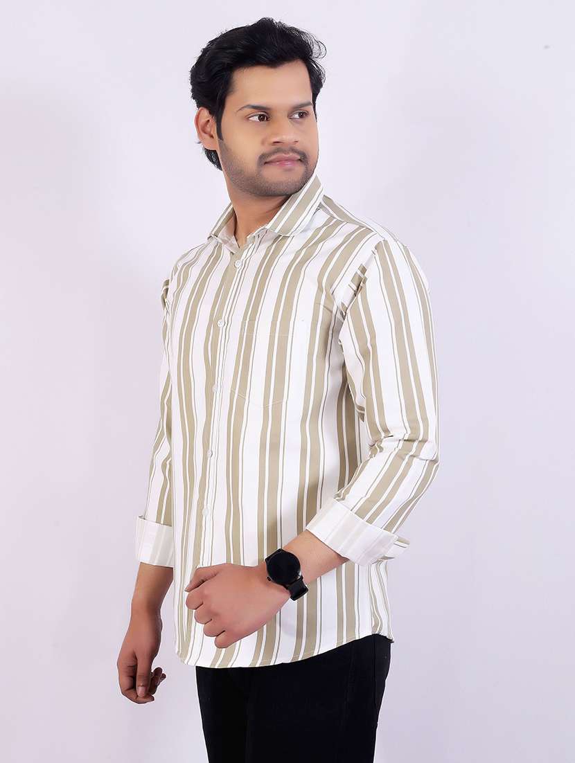 men striped long sleeve regular fit casual shirt - 22407995 -  Standard Image - 3