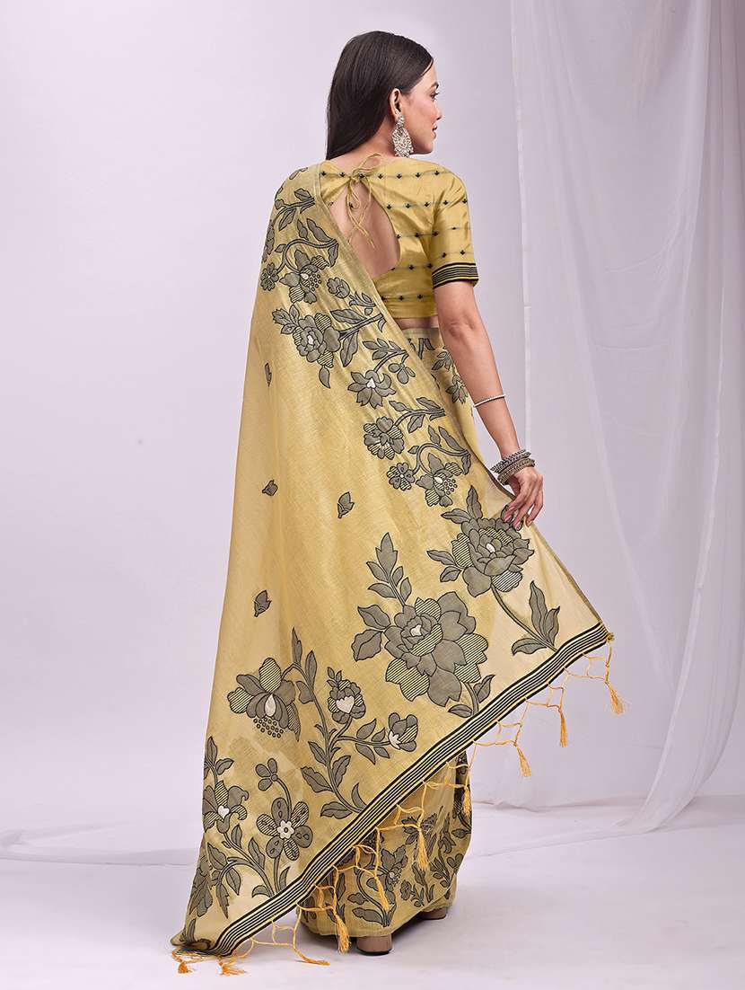 Women Self Design Bordered Saree With Blouse - 22408096 -  Standard Image - 3