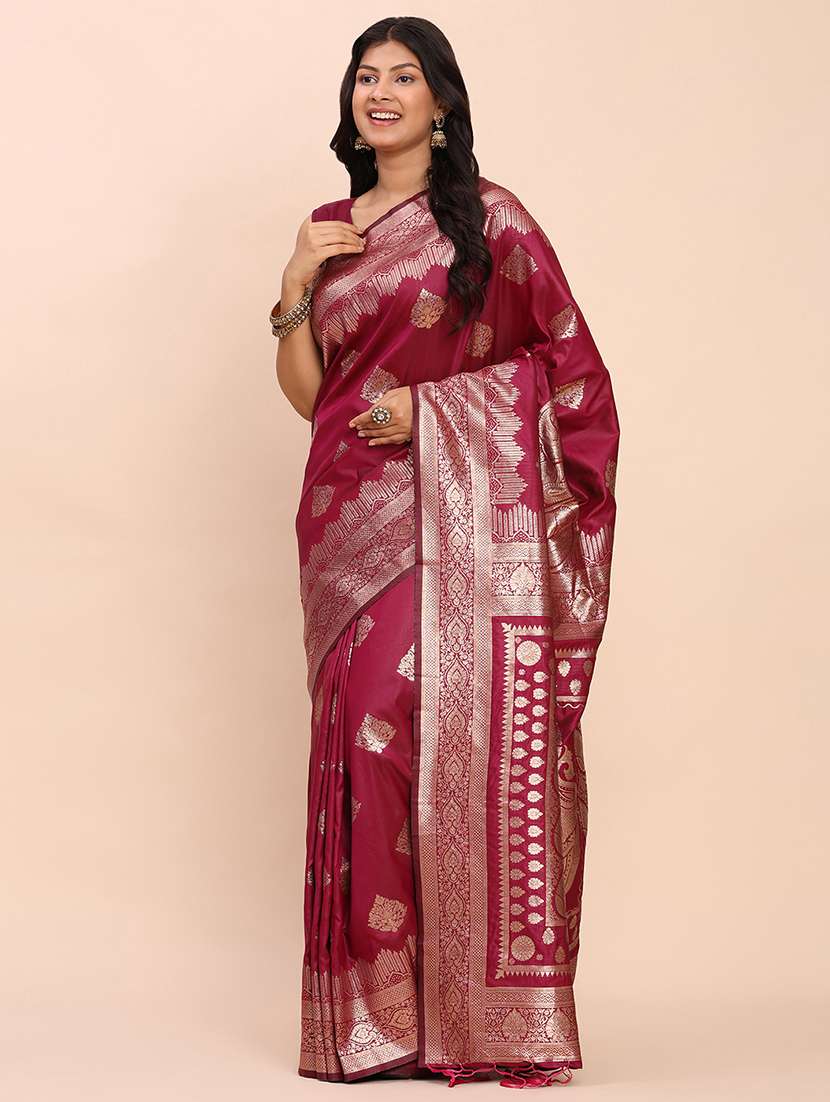 women self design banarasi saree with blouse