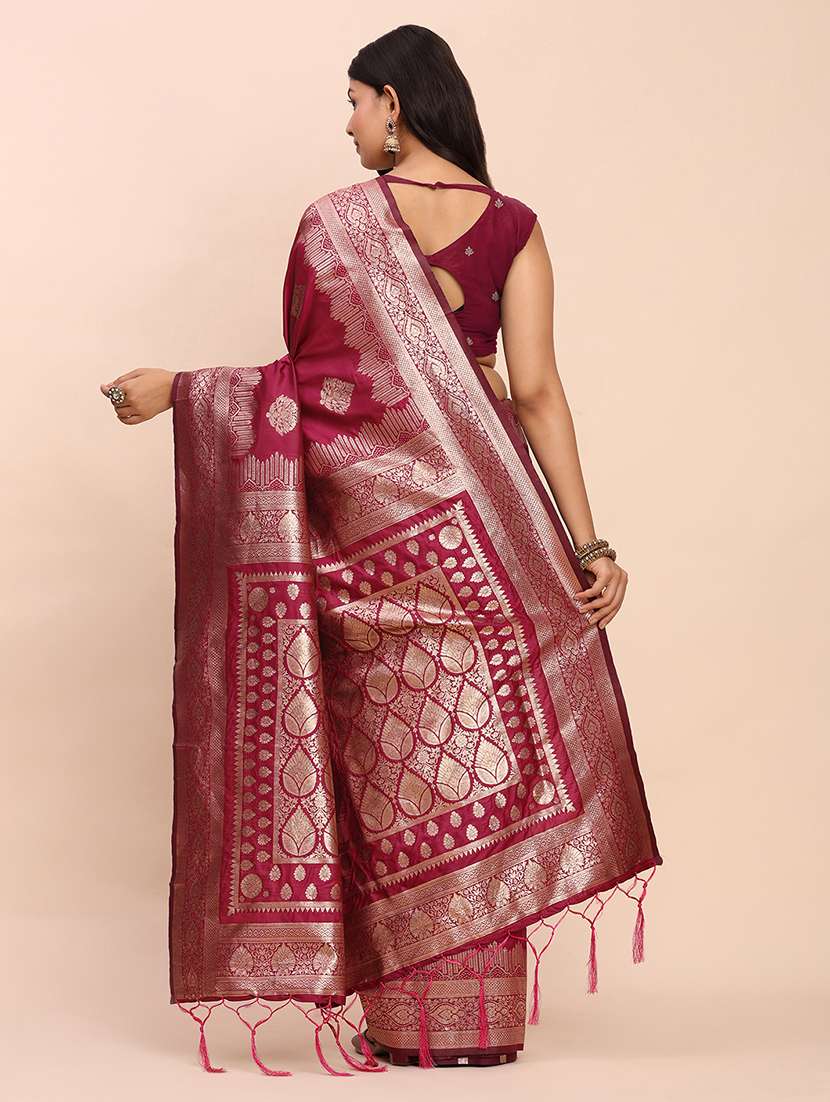 women self design banarasi saree with blouse - 22408135 -  Standard Image - 3