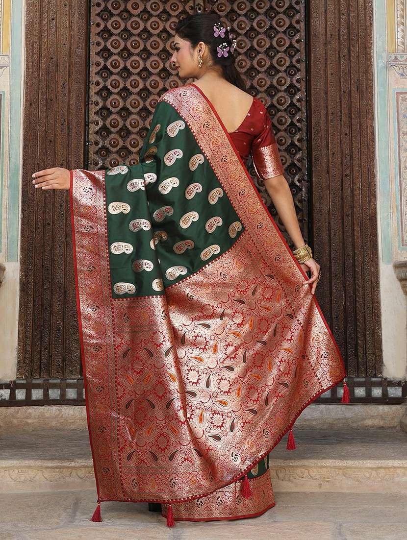 women self design banarasi saree with blouse - 22408168 -  Standard Image - 3