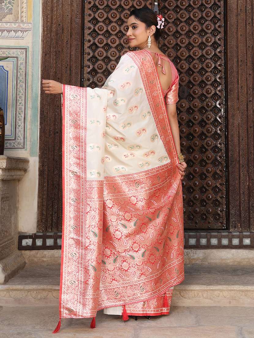 women self design banarasi saree with blouse - 22408170 -  Standard Image - 3