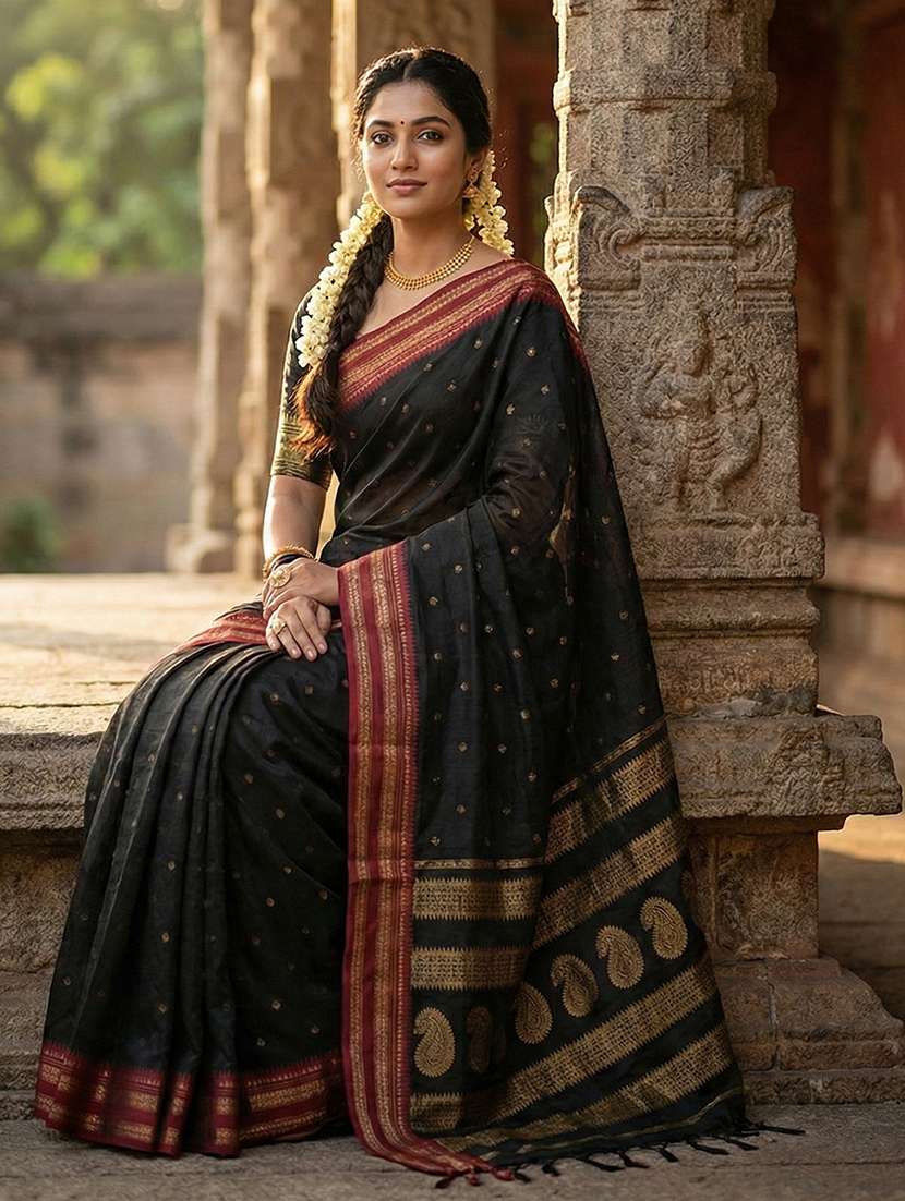 women self design bordered saree with blouse - 22408172 -  Standard Image - 3