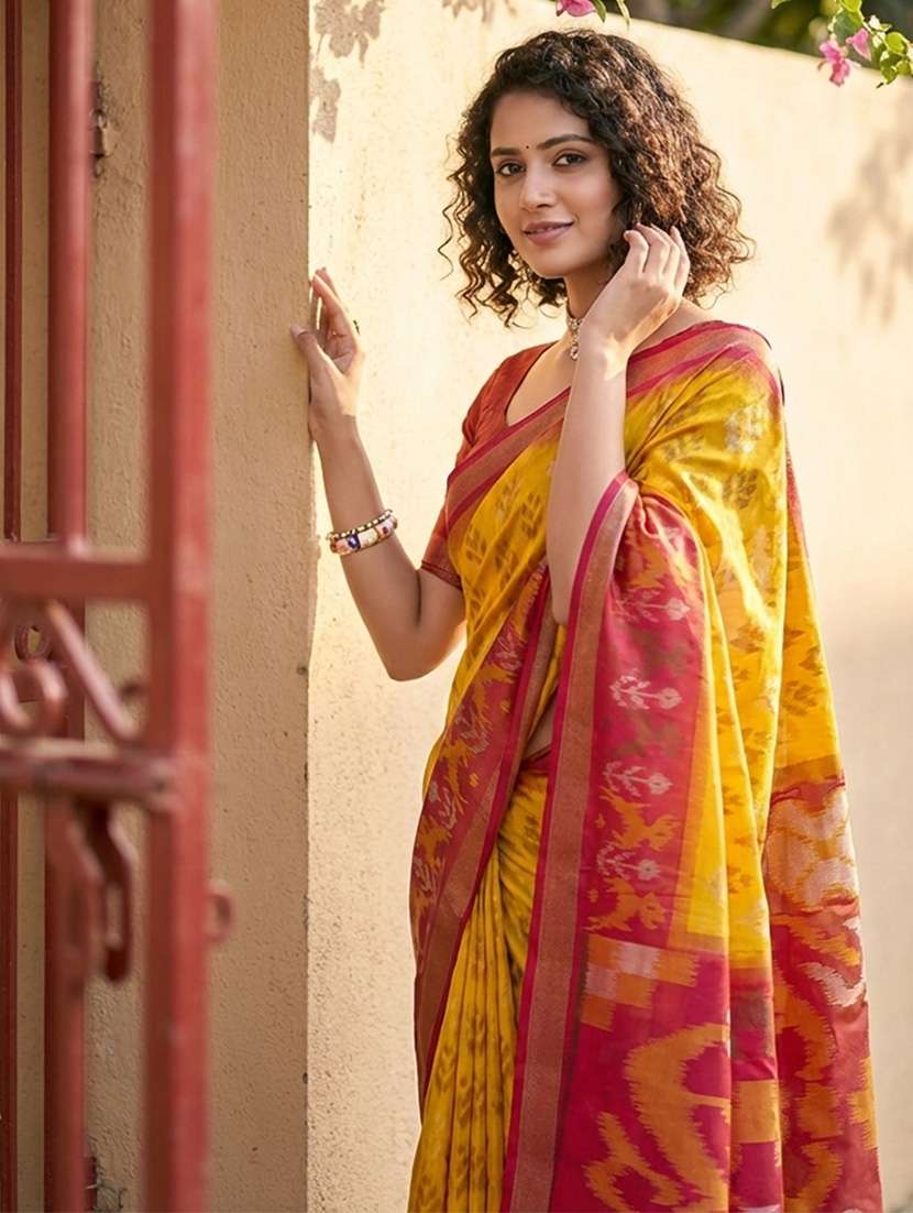 women self design pochampalli saree with blouse - 22408194 -  Standard Image - 5