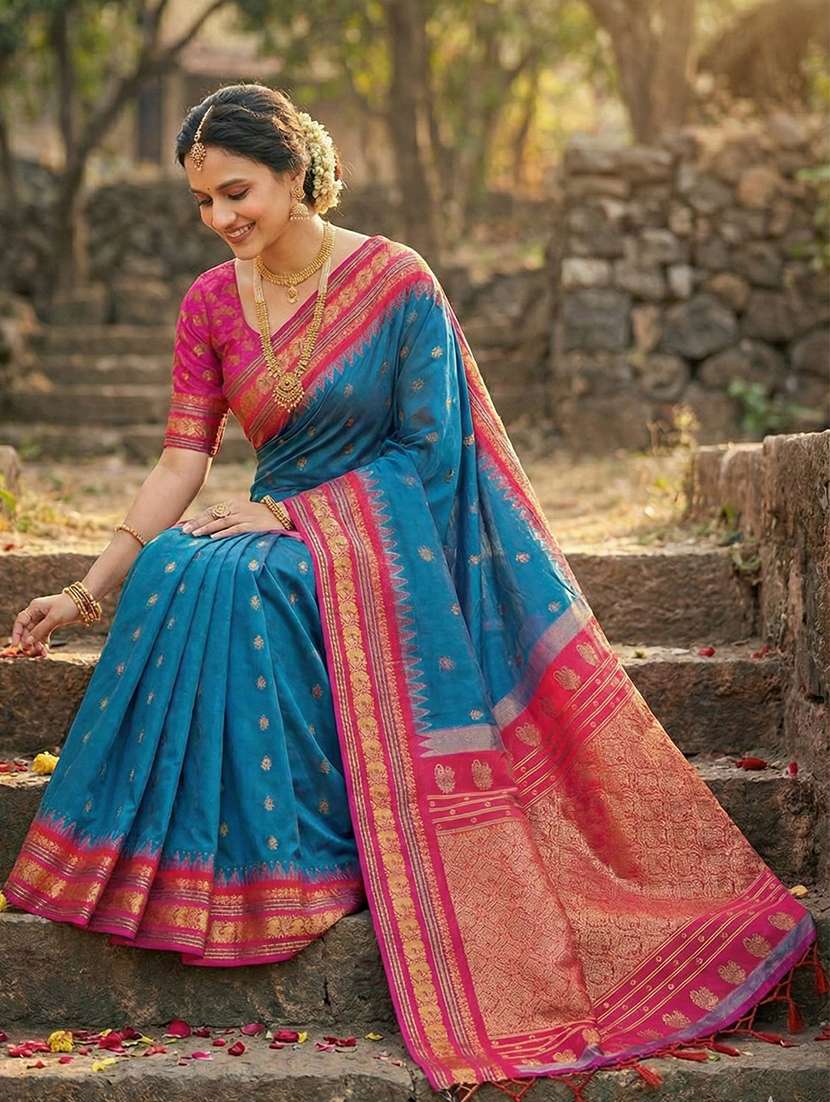 women self design banarasi saree with blouse - 22408230 -  Standard Image - 3