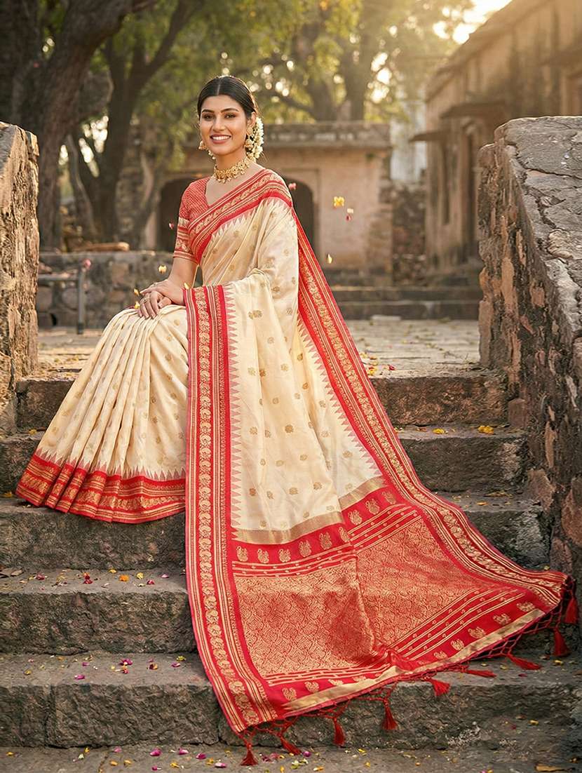 women self design banarasi saree with blouse - 22408232 -  Standard Image - 3