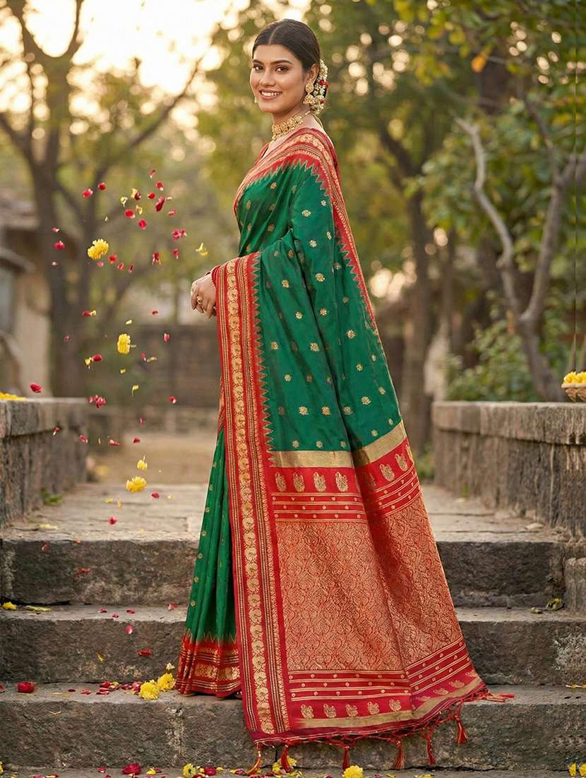 women self design banarasi saree with blouse - 22408235 -  Standard Image - 3