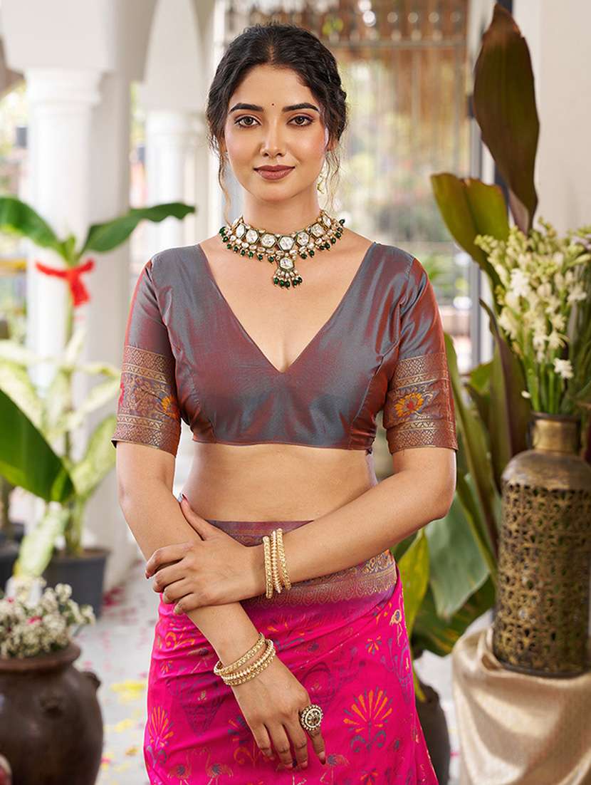 women self design banarasi saree with blouse - 22408236 -  Standard Image - 5