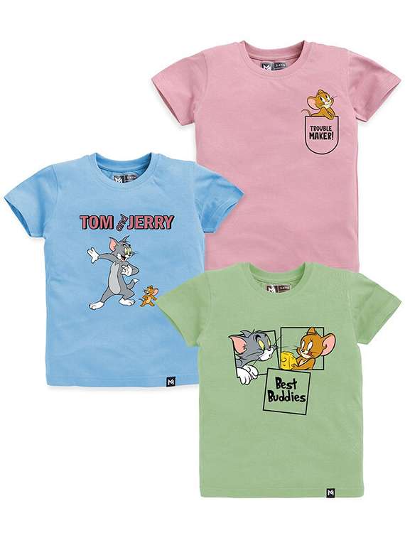 boys pack of 3 round neck t-shirt