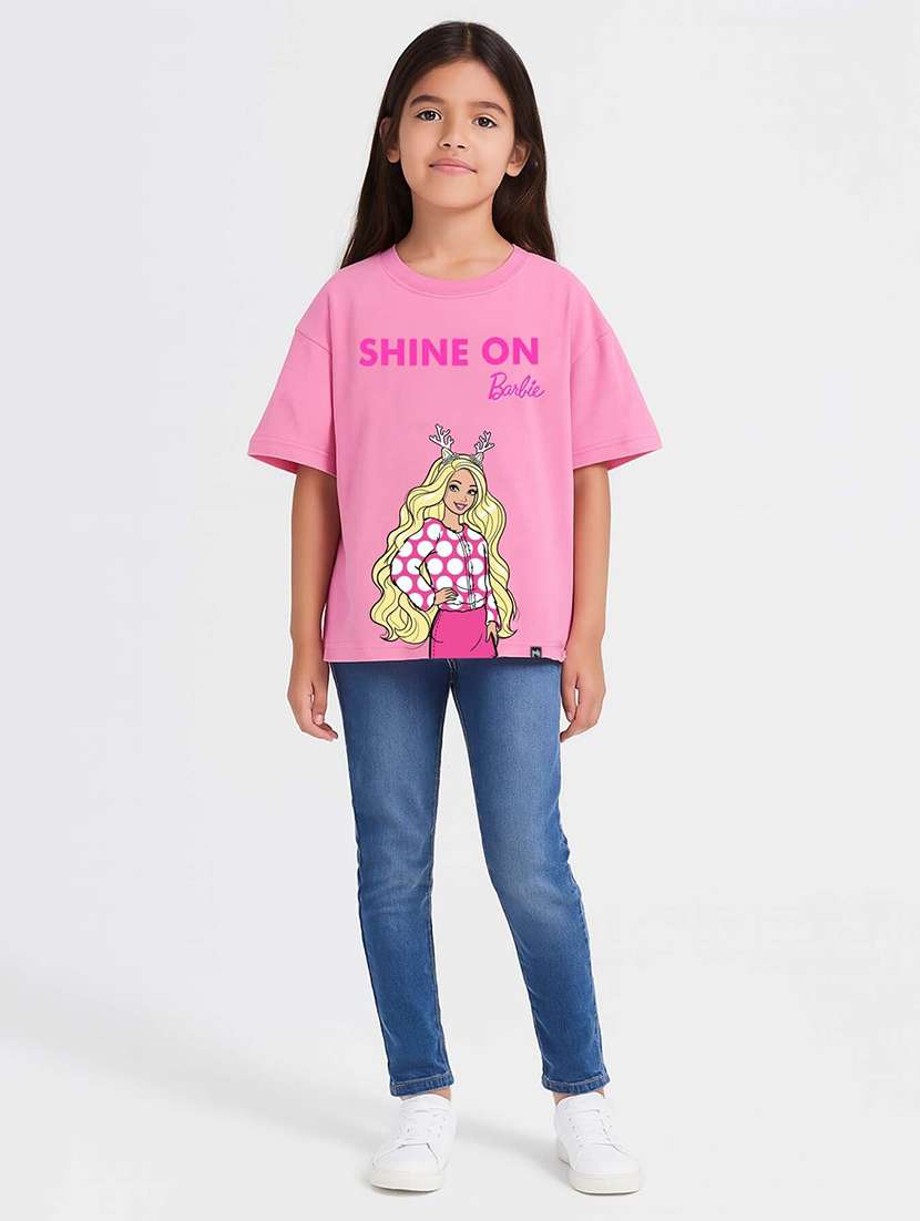 girls printed short sleeve oversized tee - 22408410 -  Standard Image - 3