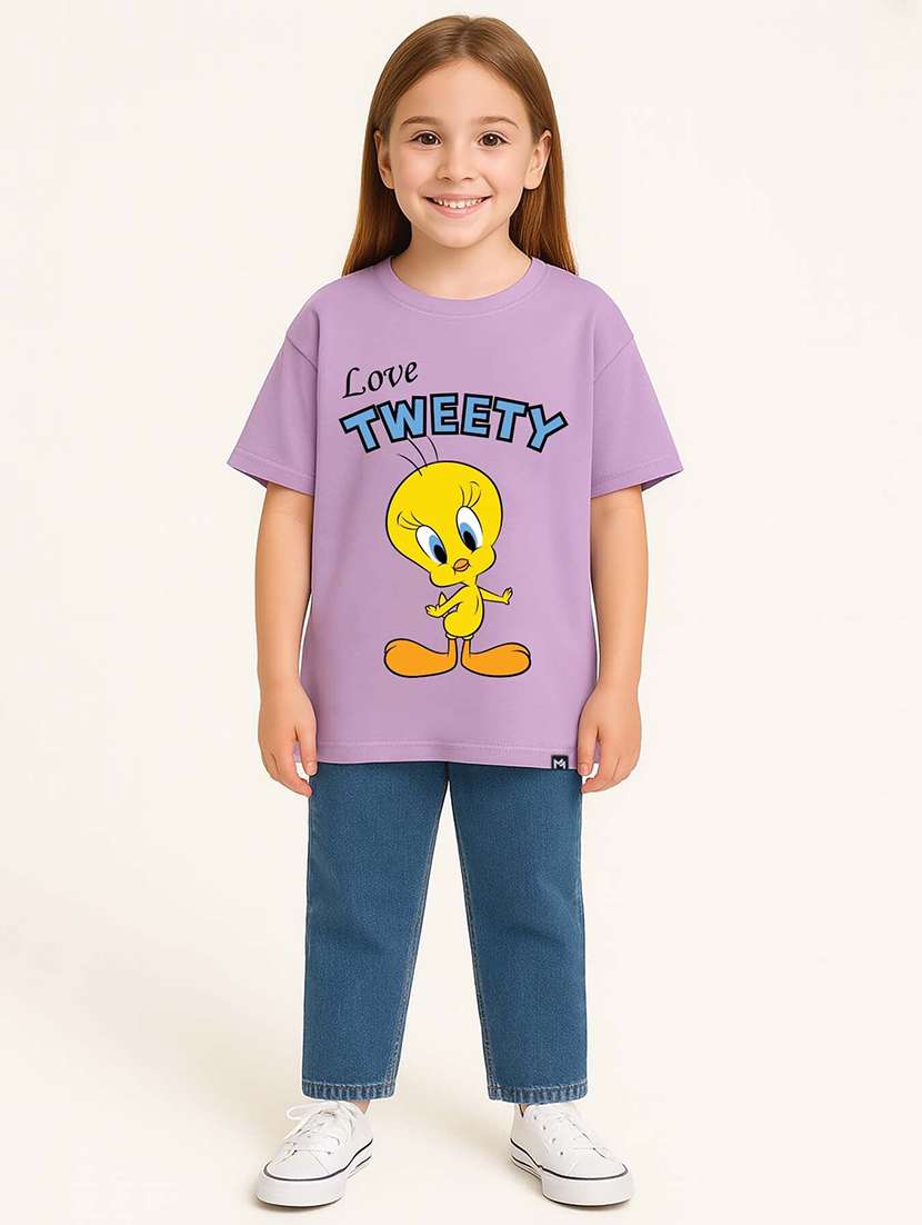 girls printed short sleeve oversized tee - 22408411 -  Standard Image - 3