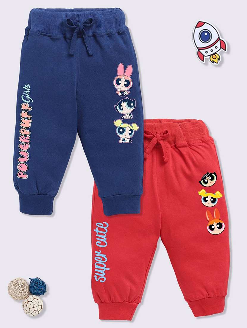 kids pack of 2 printed mid rise jogger