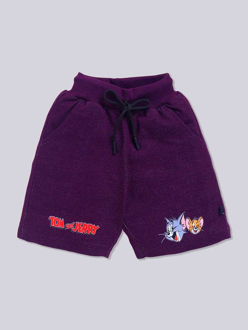 kids printed mid rise shorts