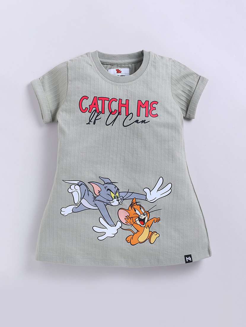 girls printed short sleeve a-line dress