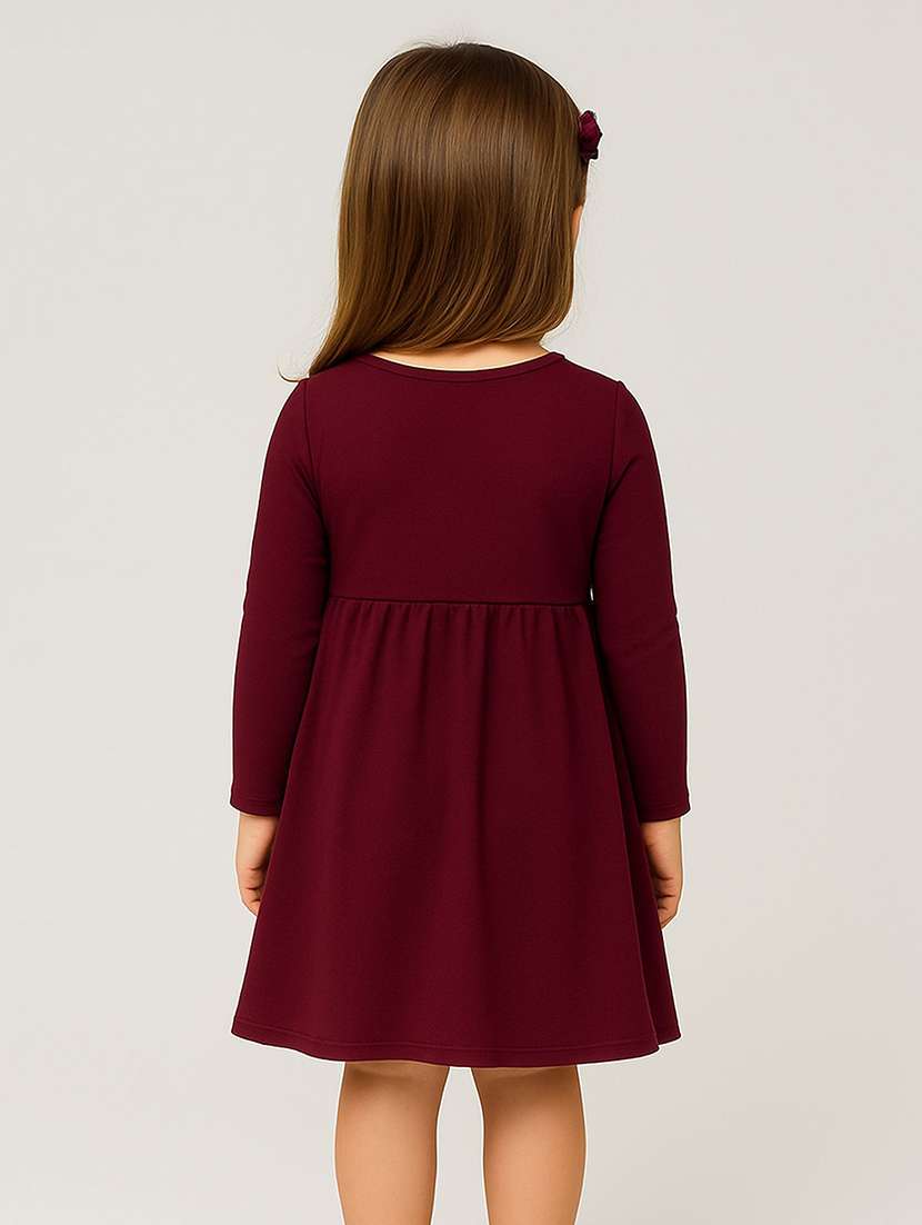 girls printed long sleeve a-line dress - 22408539 -  Standard Image - 3