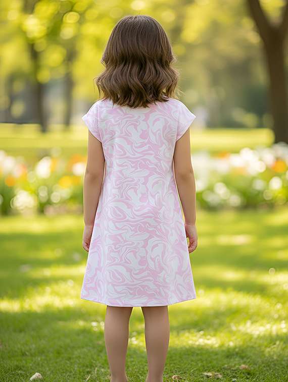 girls printed short sleeve a-line dress - 22408550 -  Standard Image - 3