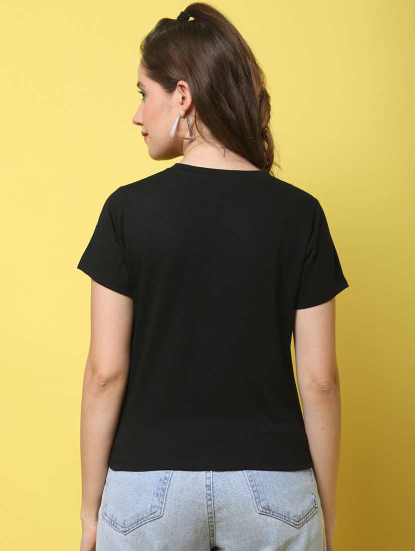 women solid short sleeve regular fit t-shirt - 22408615 -  Standard Image - 5