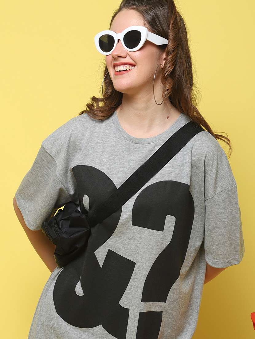 women printed short sleeve oversized t-shirt