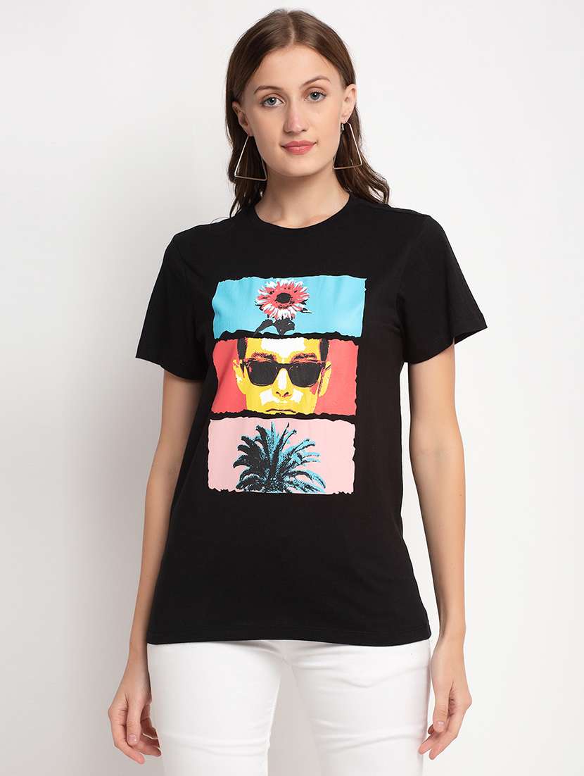 women printed short sleeve t-shirt