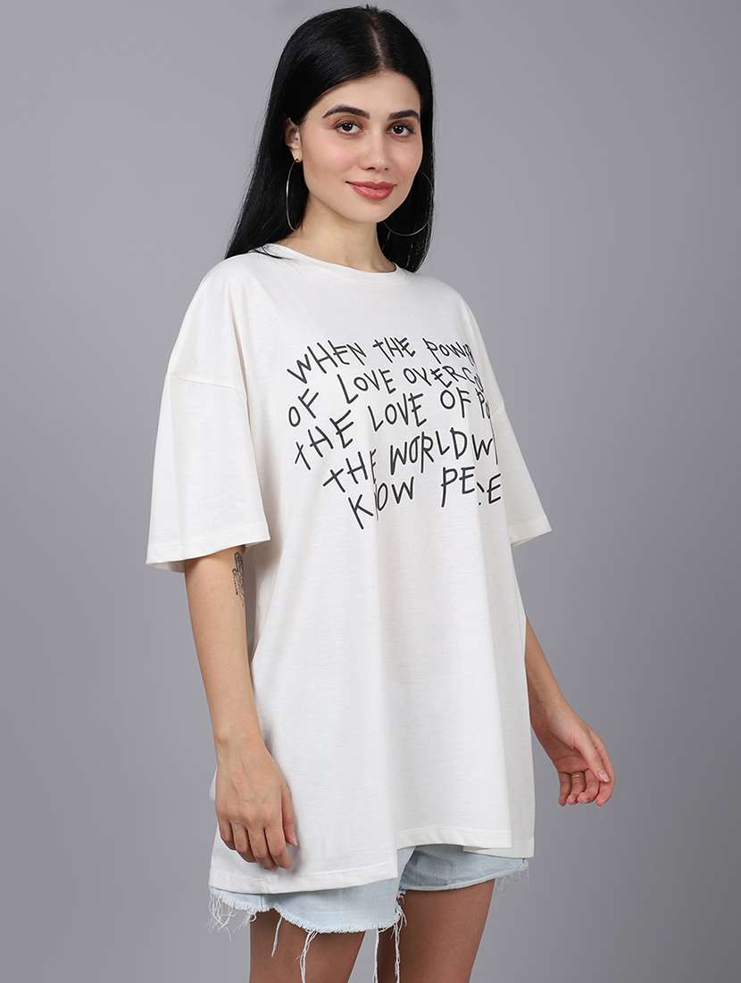 women printed short sleeve oversized t-shirt - 22408646 -  Standard Image - 3