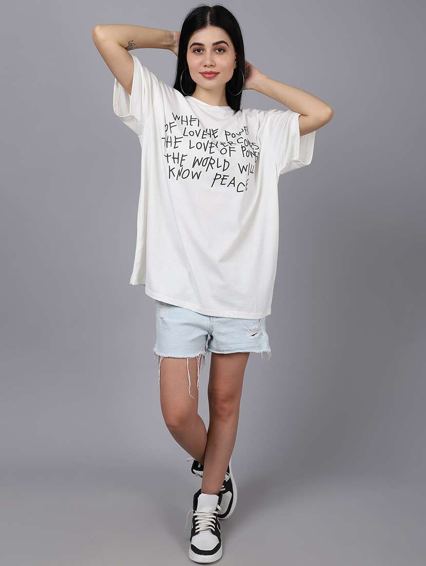 women printed short sleeve oversized t-shirt - 22408646 -  Standard Image - 5