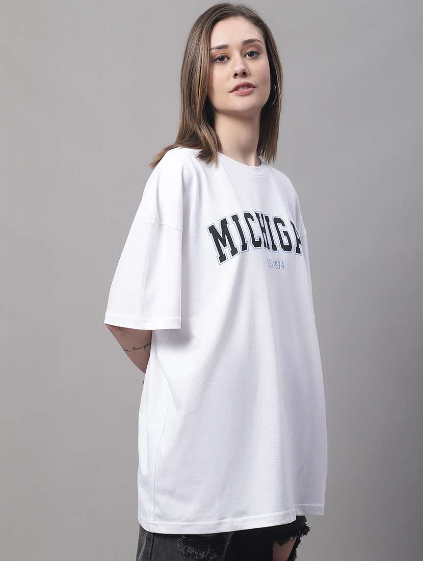 women printed short sleeve oversized t-shirt - 22408655 -  Standard Image - 3