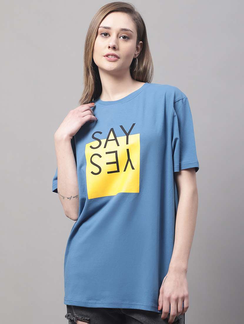 women printed short sleeve oversized t-shirt