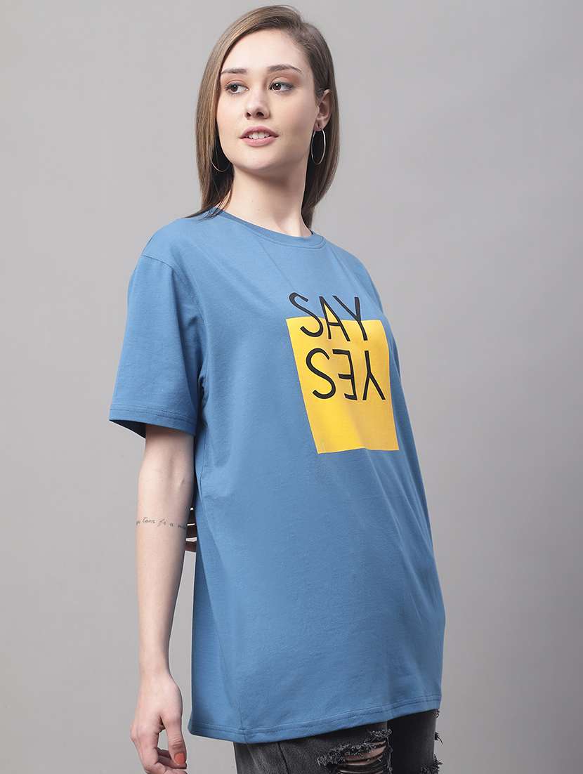 women printed short sleeve oversized t-shirt - 22408657 -  Standard Image - 3