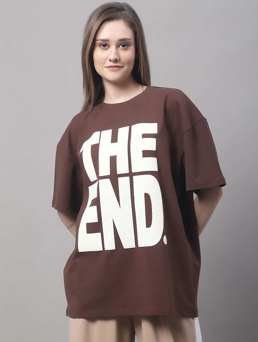 women printed short sleeve oversized t-shirt