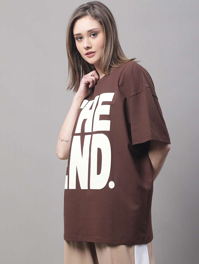 women printed short sleeve oversized t-shirt - 22408666 -  Standard Image - 3