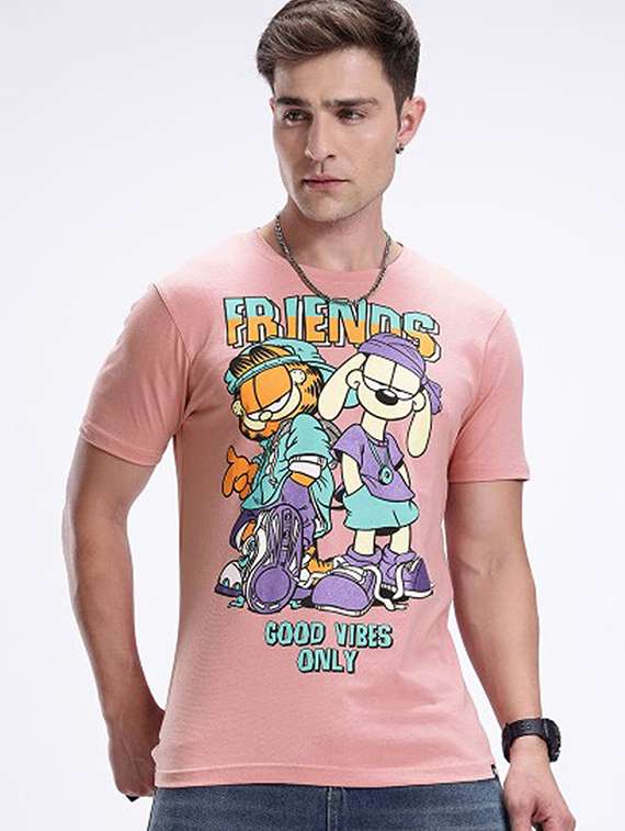 men printed short sleeve slim fit t-shirt