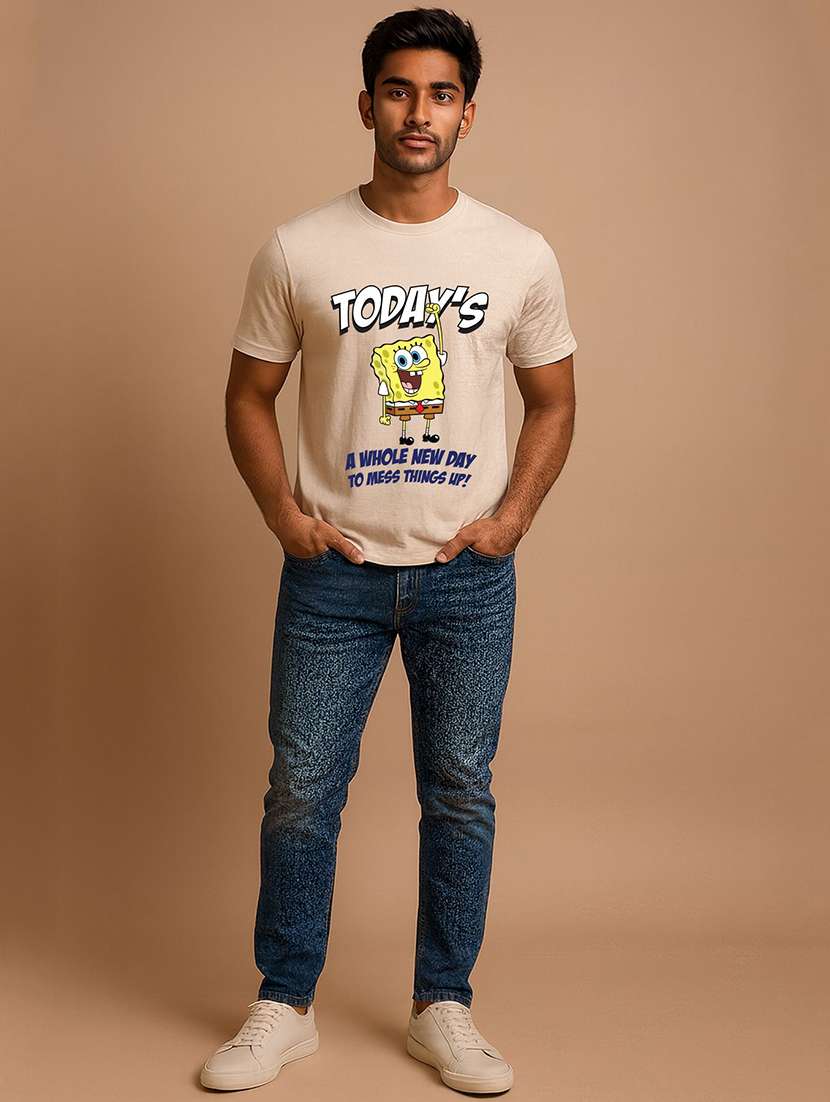 Men Printed Short Sleeve Regular Fit T-shirt - 22408709 -  Standard Image - 3