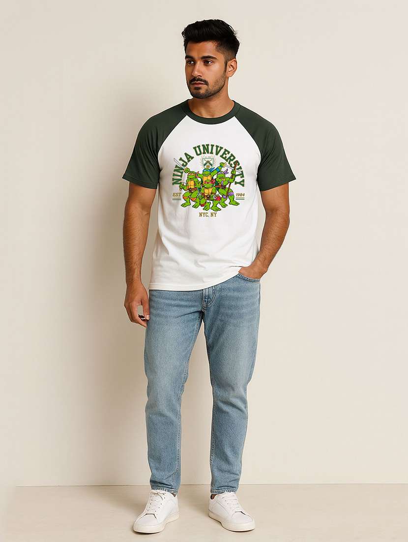 Men Printed Raglan Sleeve Regular Fit T-shirt - 22408726 -  Standard Image - 3