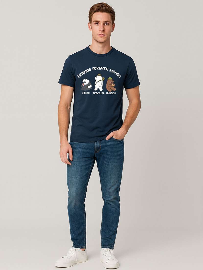 Men Printed Short Sleeve Regular Fit T-shirt - 22408744 -  Standard Image - 3