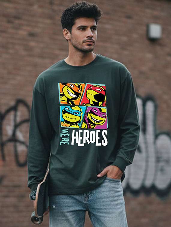 men printed long sleeve regular fit t-shirt