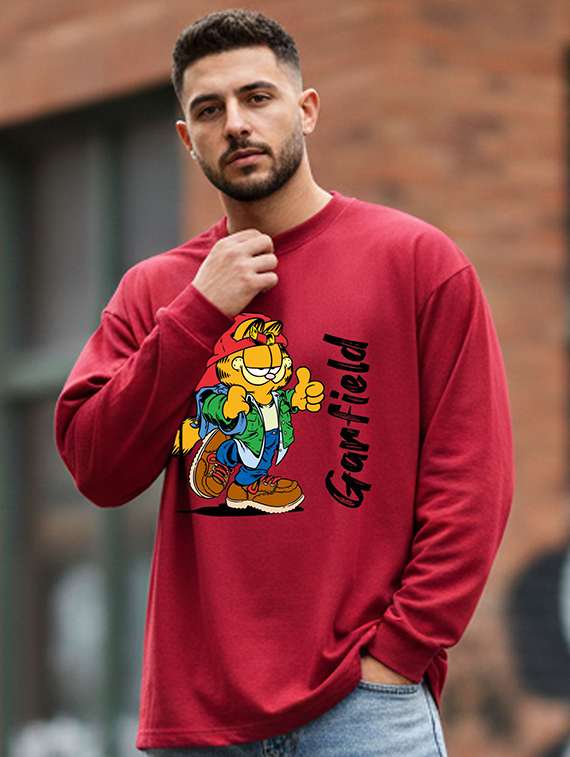 men printed long sleeve regular fit t-shirt