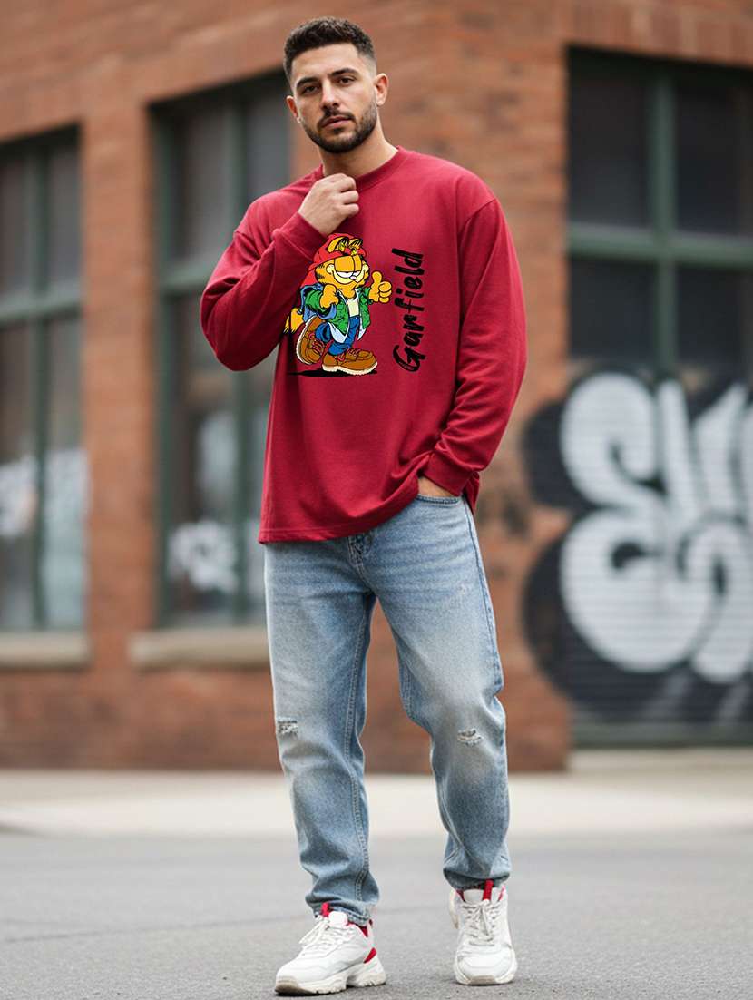 men printed long sleeve regular fit t-shirt - 22408790 -  Standard Image - 3