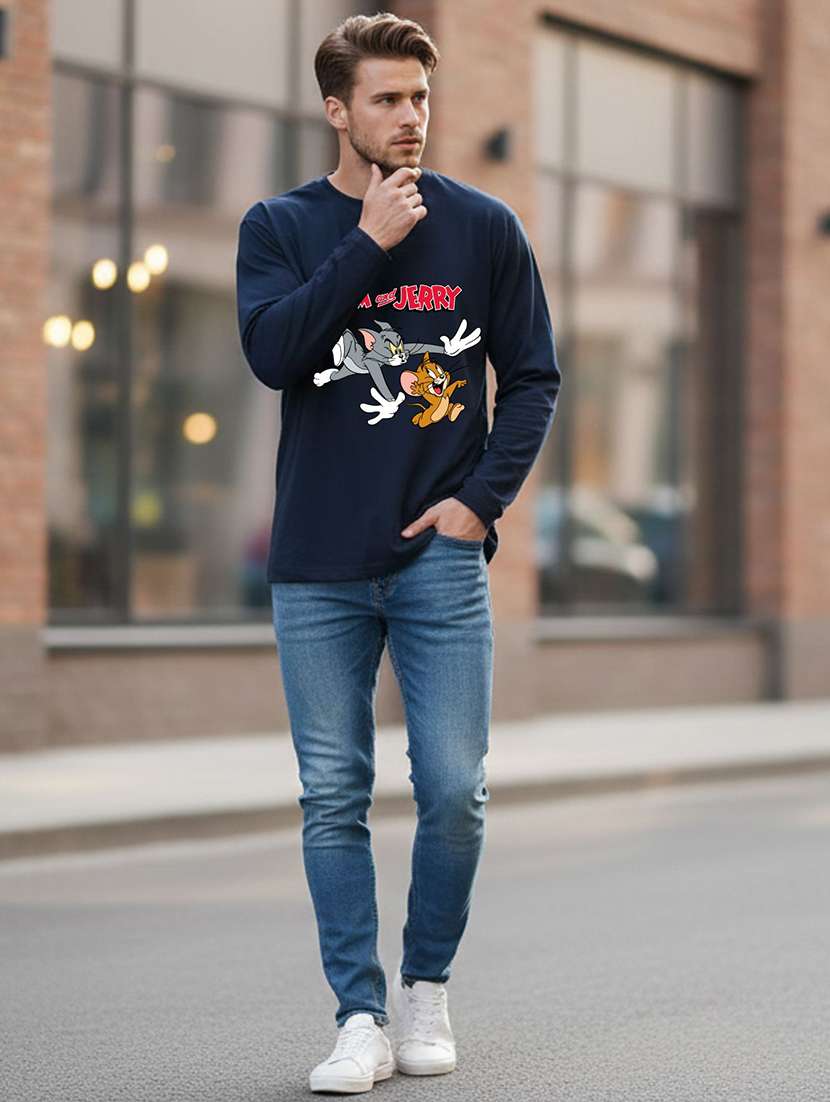 men printed long sleeve regular fit t-shirt - 22408816 -  Standard Image - 3