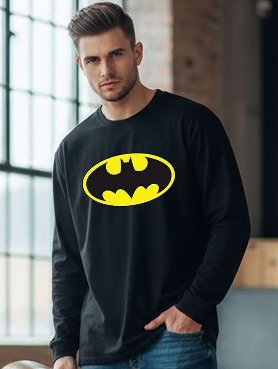 men graphic long sleeve regular fit t-shirt
