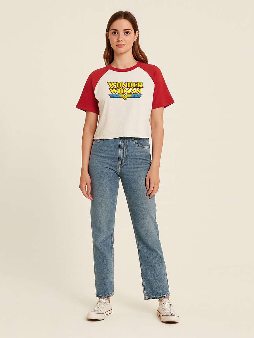 women printed short sleeve crop t-shirt - 22408830 -  Standard Image - 3