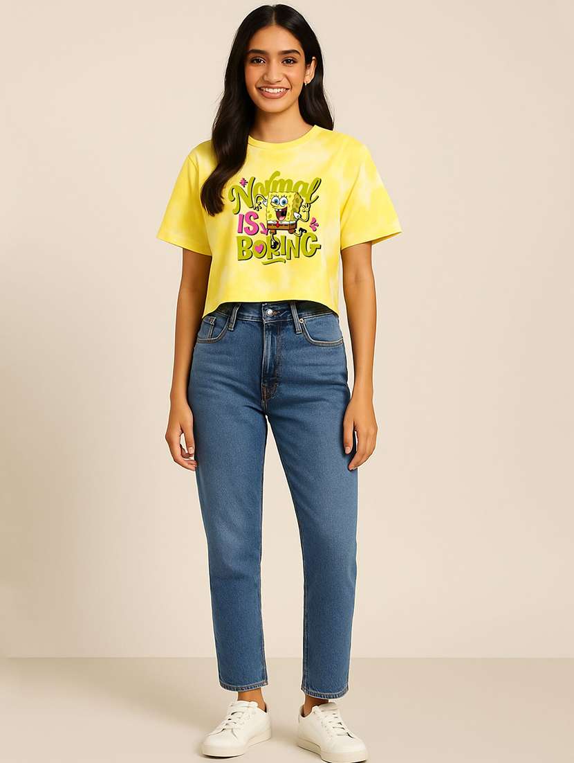 women printed short sleeve crop t-shirt - 22408836 -  Standard Image - 3