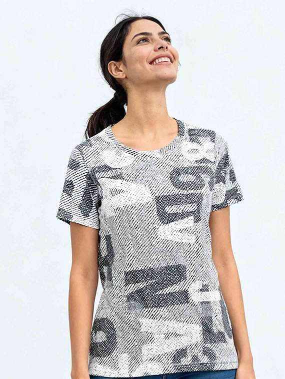 women printed short sleeve t-shirt