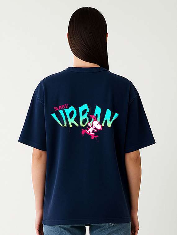 women printed short sleeve oversized t-shirt