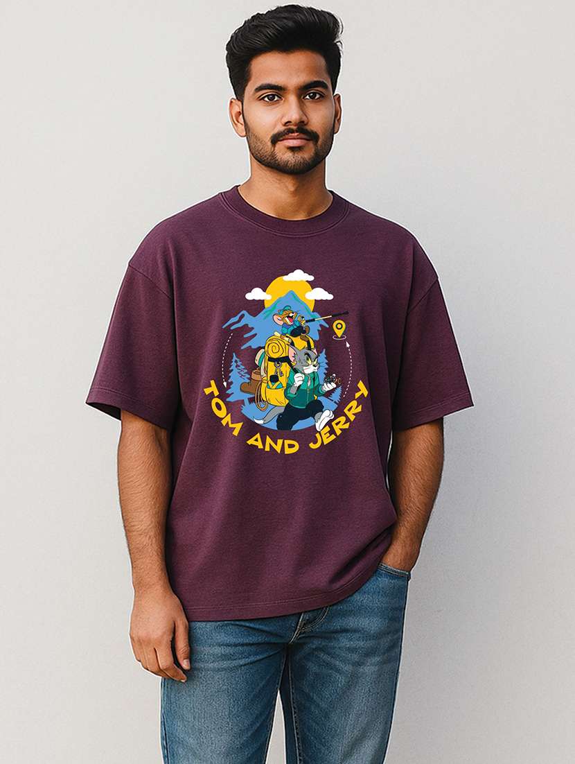 men printed short sleeve oversized t-shirt